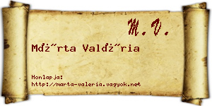 Márta Valéria névjegykártya